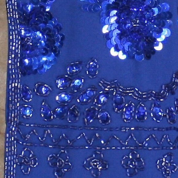 DRAPER'S & DAMON'S Jacket Sequin Beaded Evening Formal Royal Blue Plus Size 1X - Picture 7 of 15
